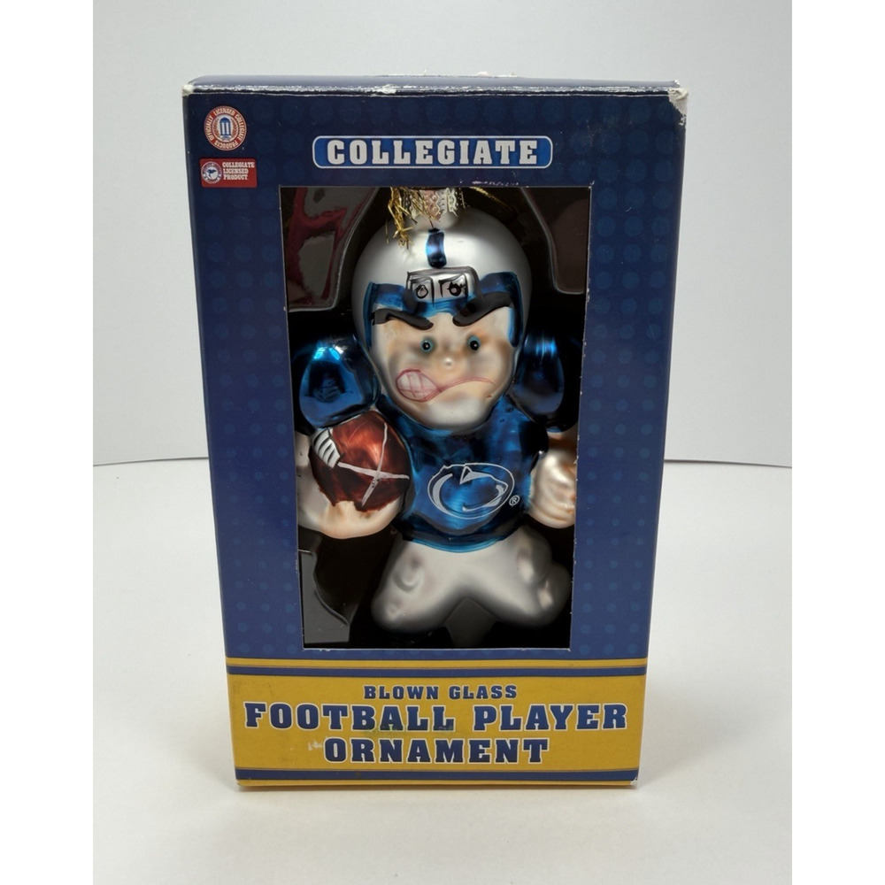 Penn State Nittany Lions Football Player Ornament Blown Glass Collegiate